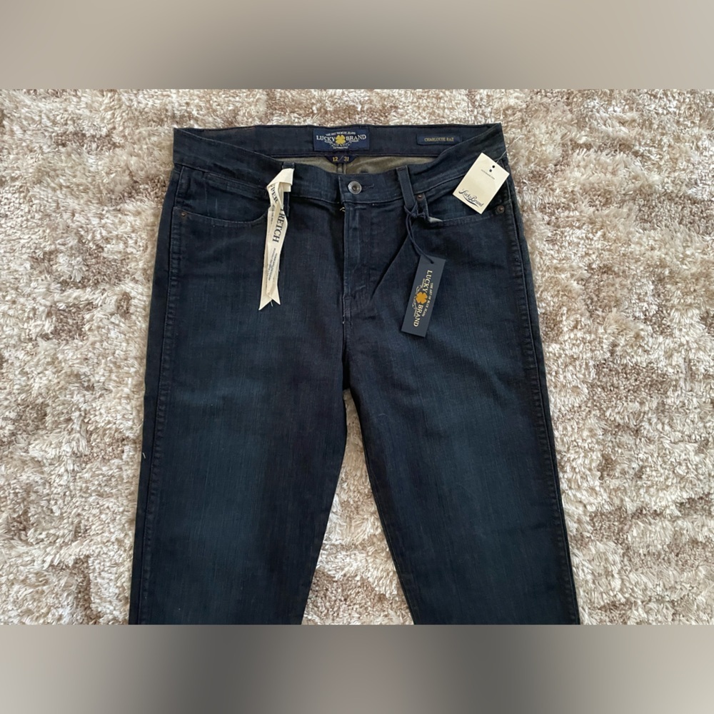 NWT Lucky Brand Women’s Charlotte Rail Dark Blue Slim Jeans - Picture 2 of 7